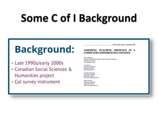 Some C of I Background 
 