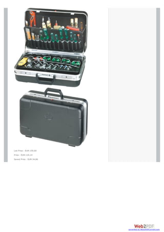 List Price : EUR 159,00
Price : EUR 124,14
Saved Price : EUR 34,86




                          converted by Web2PDFConvert.com
 