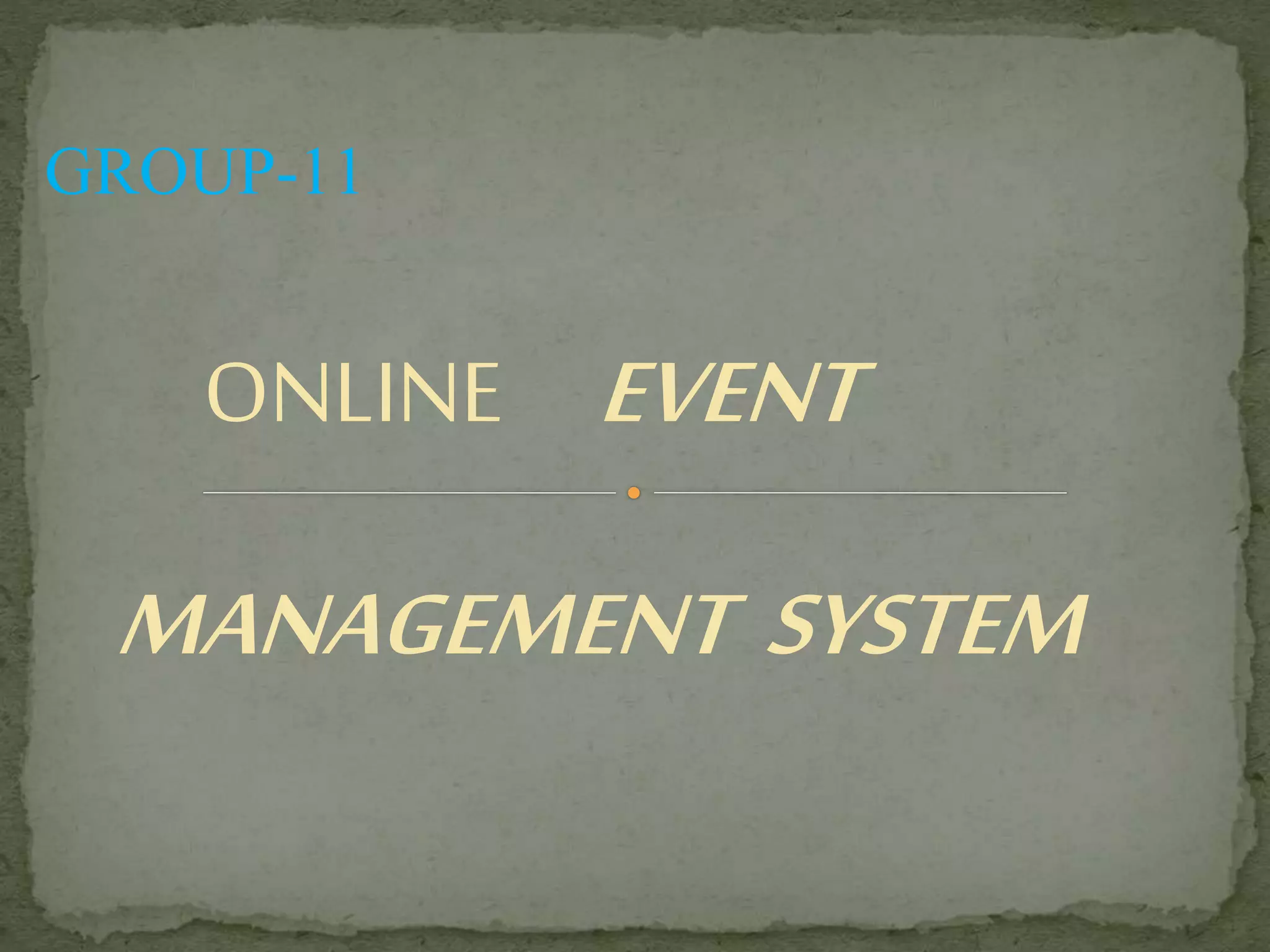 Online event management system | PPTX