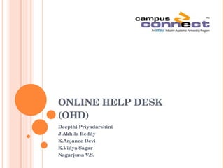 ONLINE HELP DESK (OHD) Deepthi Priyadarshini J.Akhila Reddy K.Anjanee Devi K.Vidya Sagar Nagarjuna V.S.  