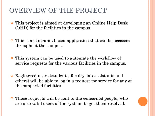Online Help Desk Ppt PPT