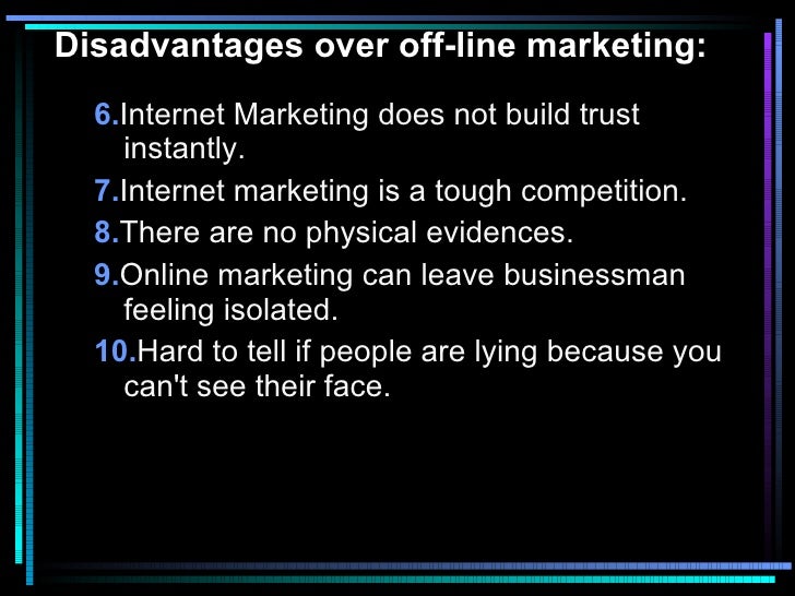 what are the disadvantages of online marketing