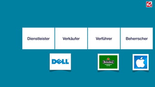 Dienstleister   Verkäufer   Verführer   Beherrscher
 