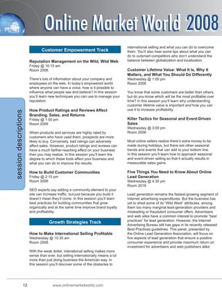 Online Markets World Program Guide