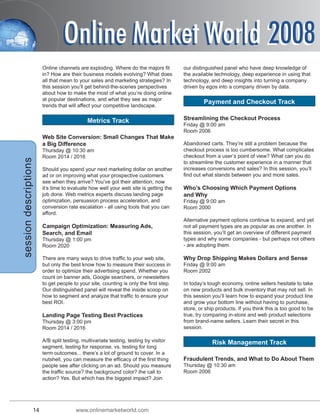 Online Markets World Program Guide