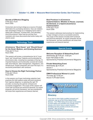 Online Markets World Program Guide