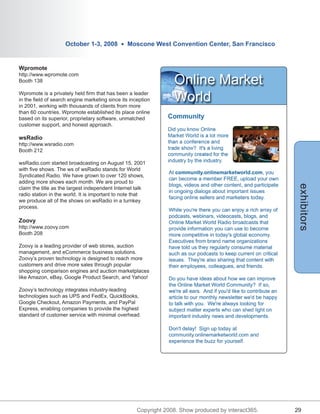 Online Markets World Program Guide