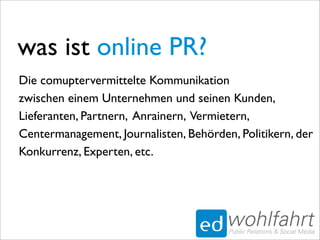 online PR fuer Klein- und Mittelunternehmen