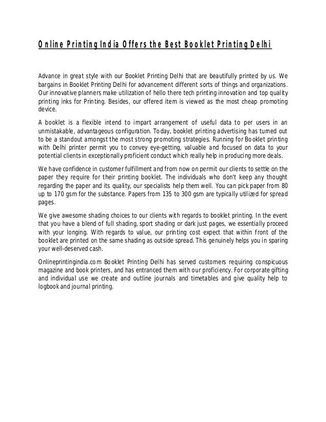 online printing india offers the best booklet printing delhi