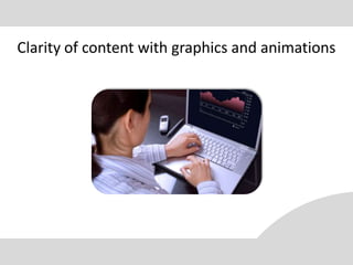 Clarity of content with graphics and animations
 