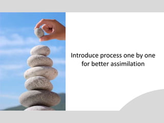 Introduce process one by one
    for better assimilation
 
