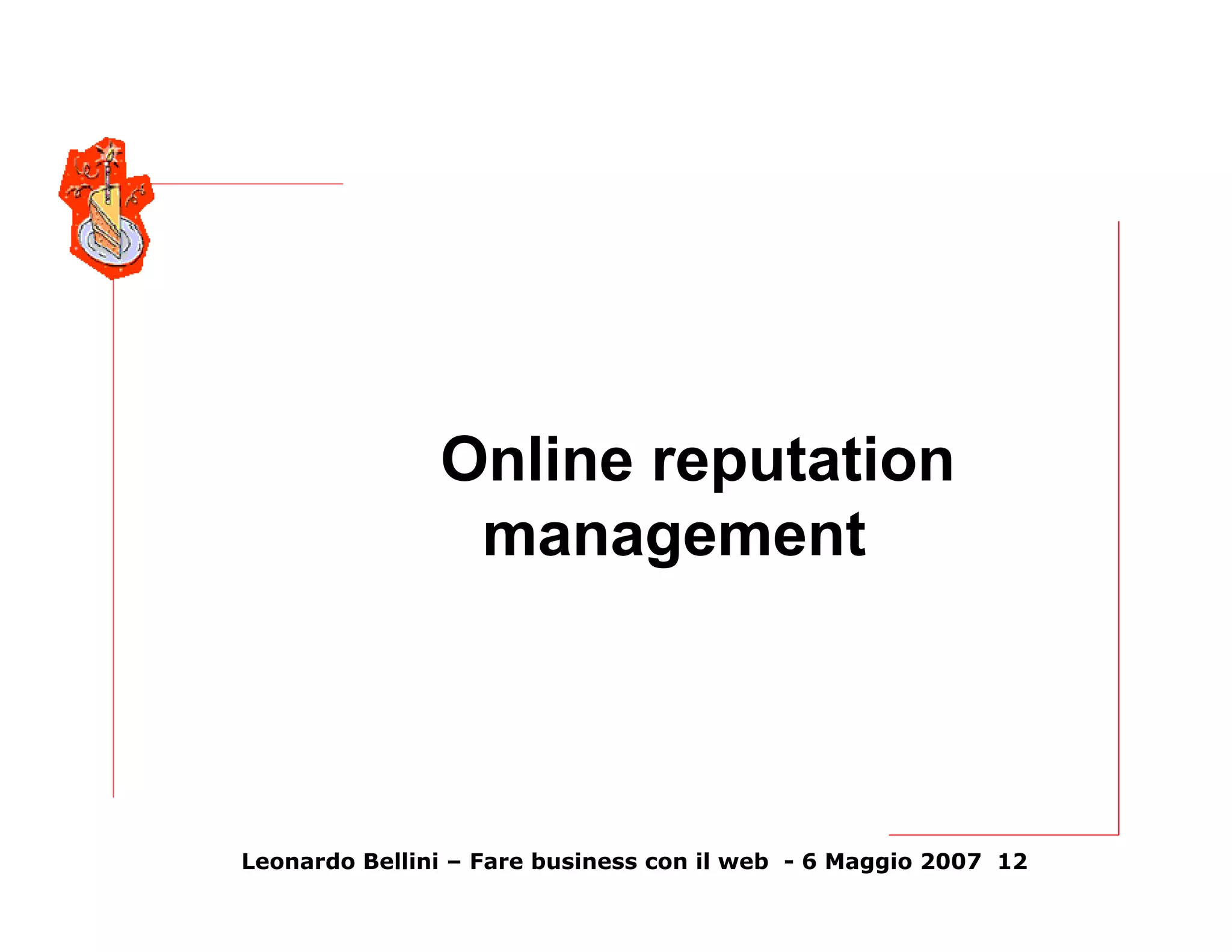 Online reputation management