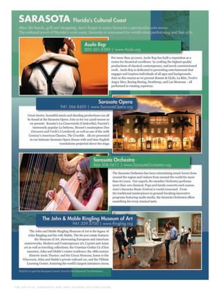 T H E O F F I C I A L S A R A S OTA A N D H E R I S L A N D S V I S I TO R S G U I D E
 