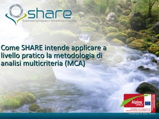 Come SHARE intende applicare a livello pratico la metodologia di analisi multicriteria (MCA) 