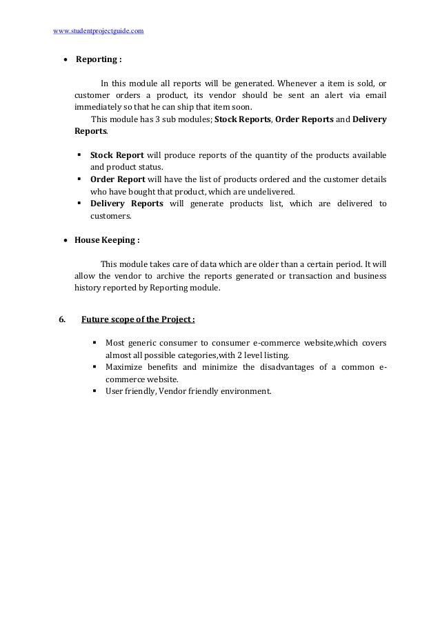 Online shopping project synopsis