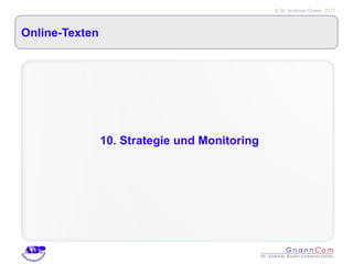Online-Texten 10. Strategie und Monitoring 