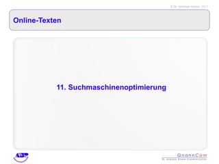 Online-Texten 11. Suchmaschinenoptimierung 