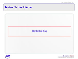 Texten für das Internet Content is King 