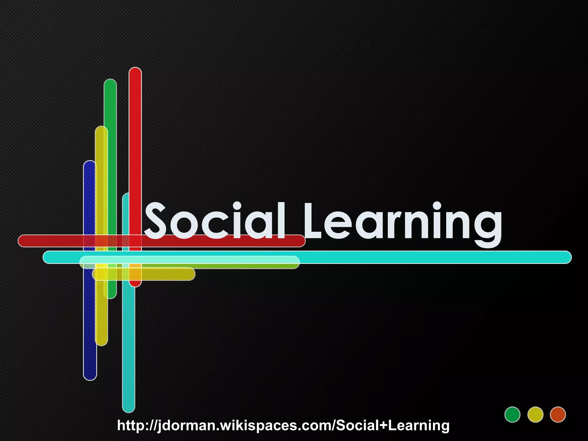 Social Learning http://jdorman.wikispaces.com/Social+Learning 