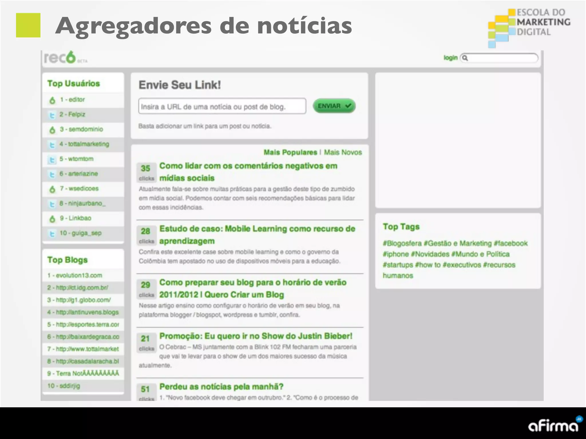 Agregadores de notícias
 
