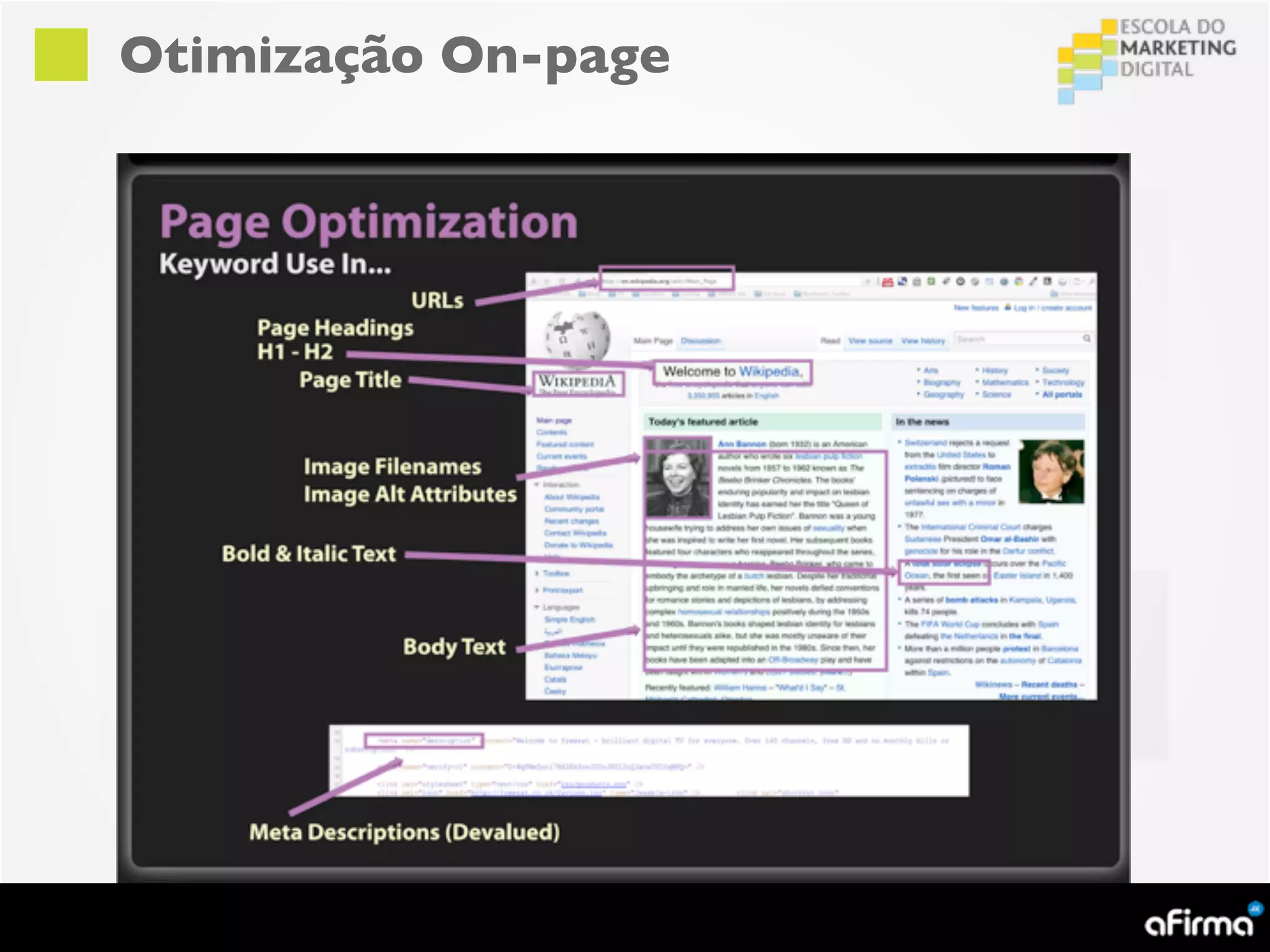 Otimização On-page
 