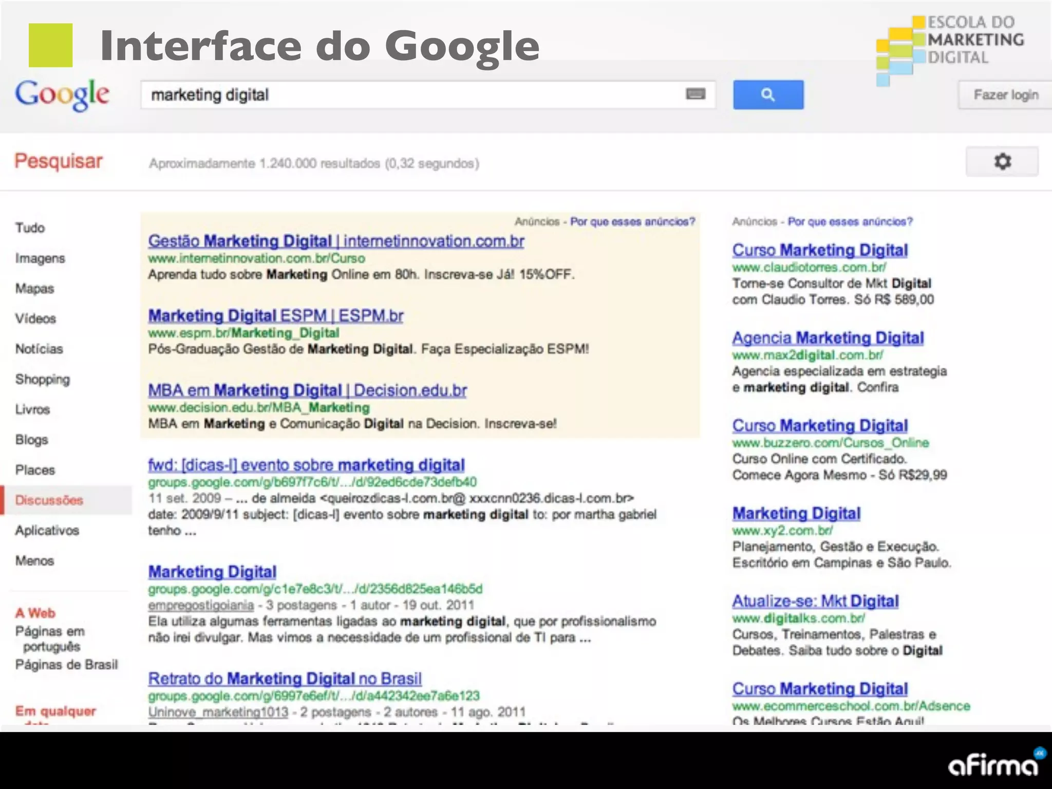 Interface do Google
 