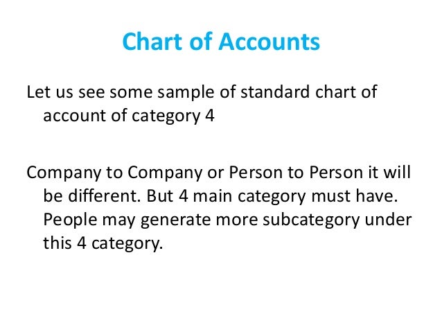 Standard Chart Of Accounts For Small Business