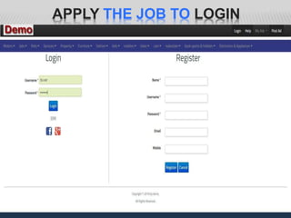 APPLY THE JOB TO LOGIN
 
