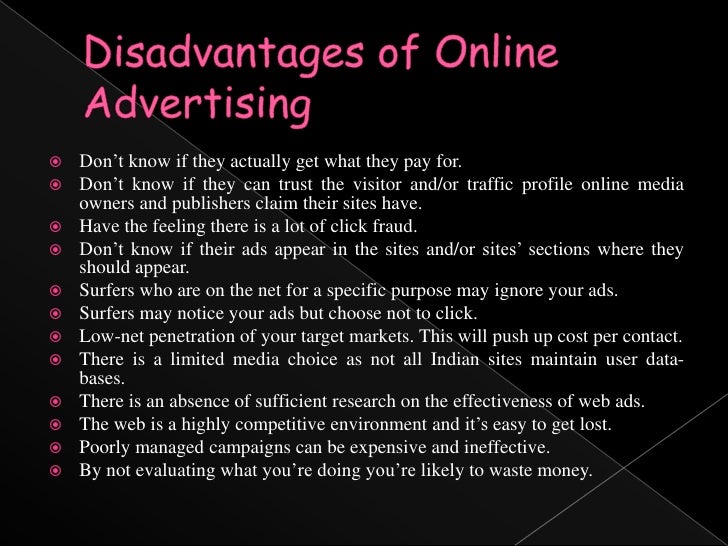 what are the disadvantages of internet advertising