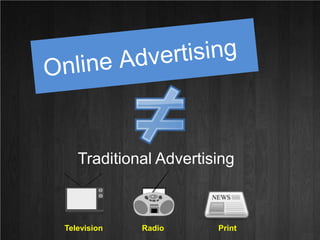 Online Advertising<br />Traditional Advertising<br />Television<br />Radio<br />Print<br />