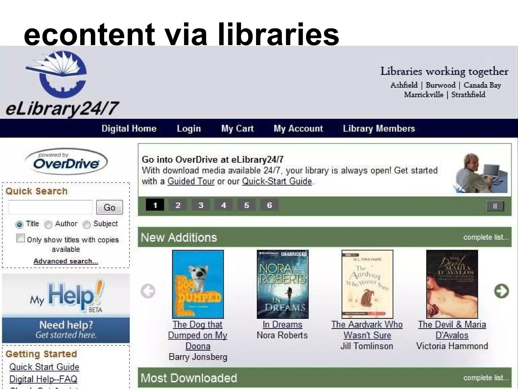 econtent via libraries 