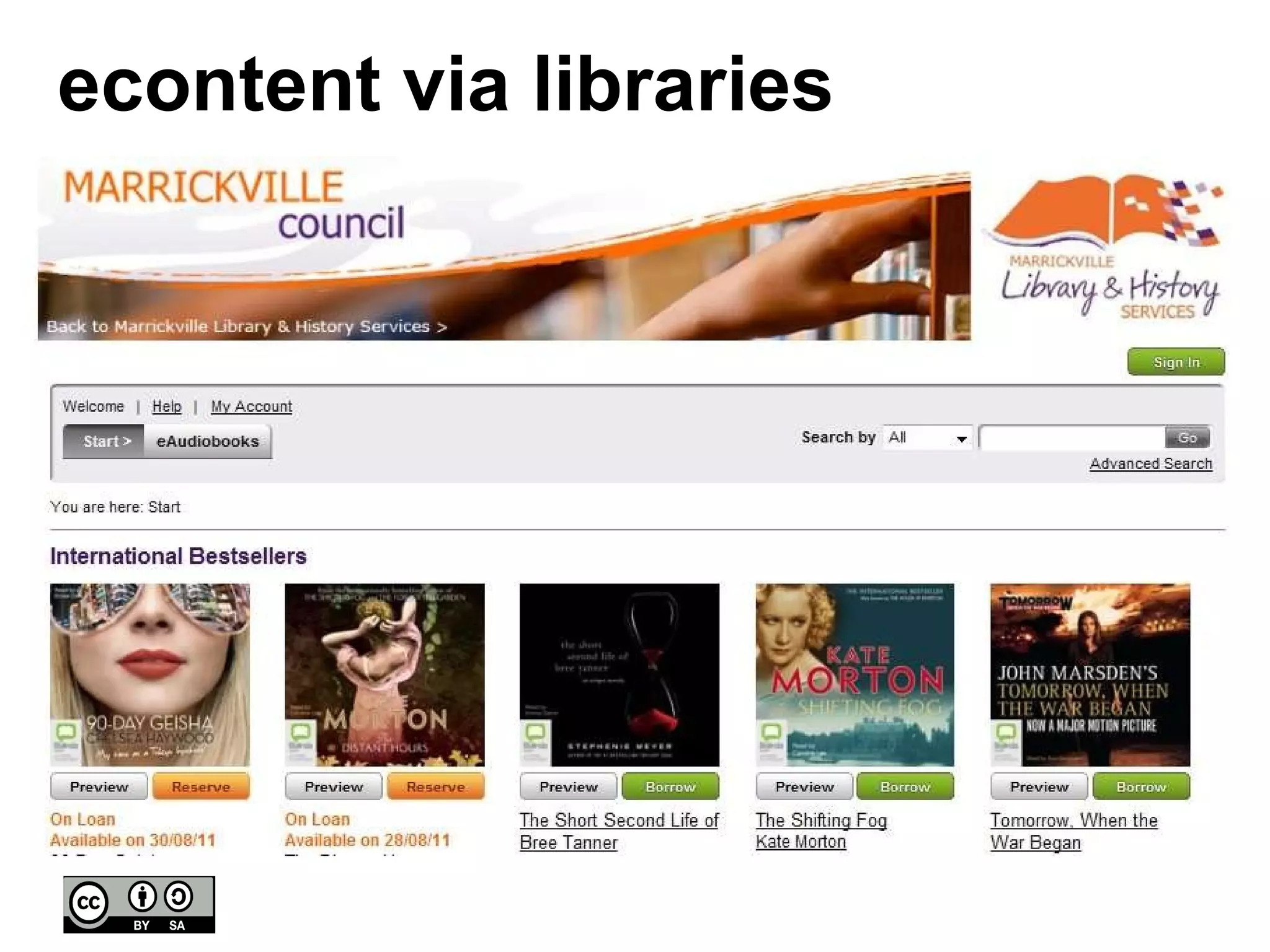 econtent via libraries 
