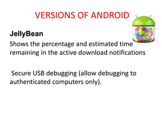 Android os versions and architecture | PPTX