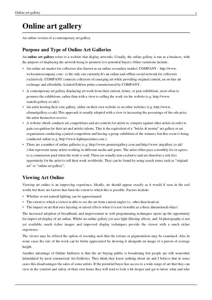 Online Art Gallery Wikipedia