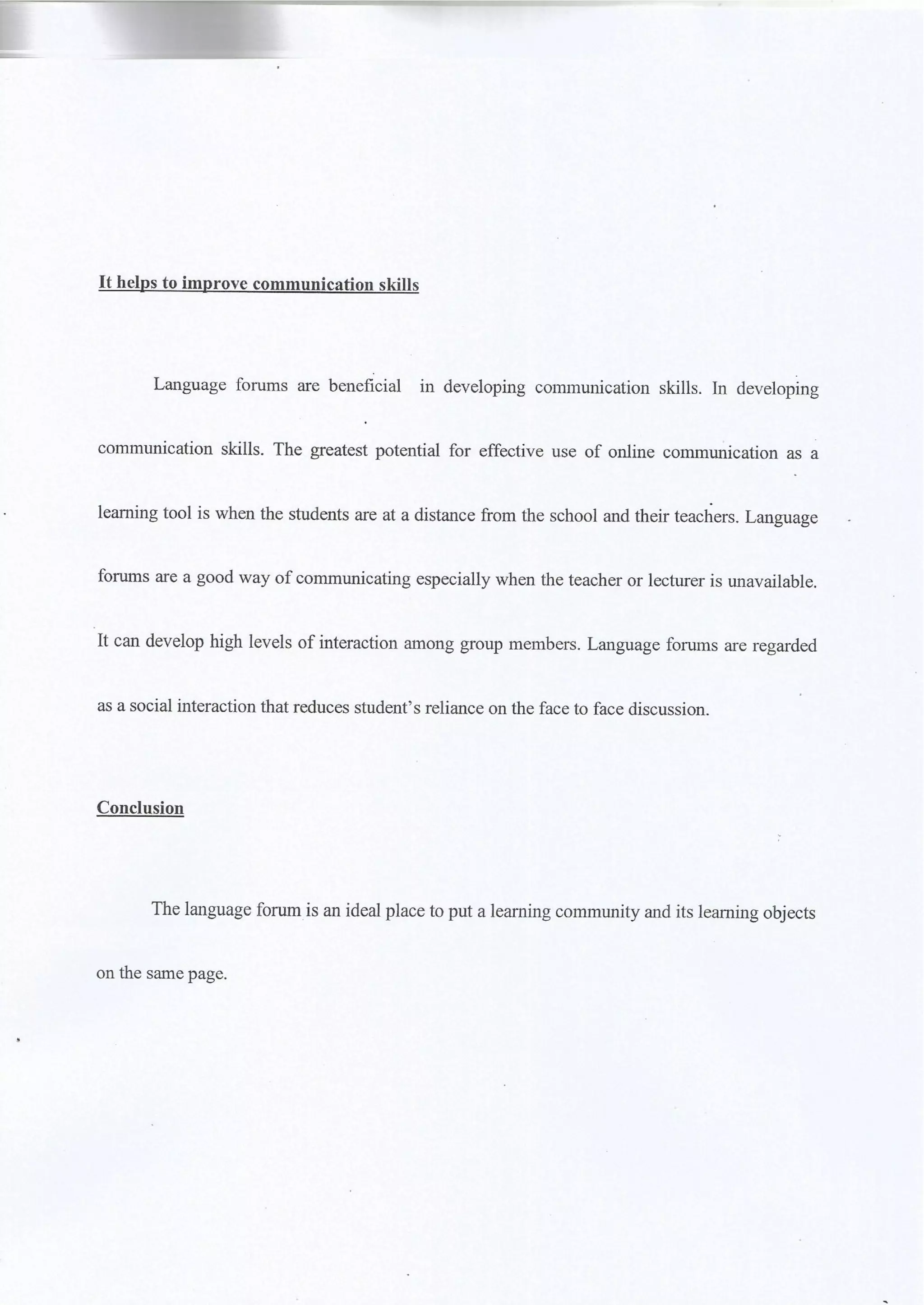 Online Assignment Language Forums