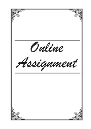 Online
Assignment
 
