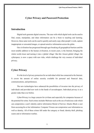 Cyber Privacy & Password Protection | PDF