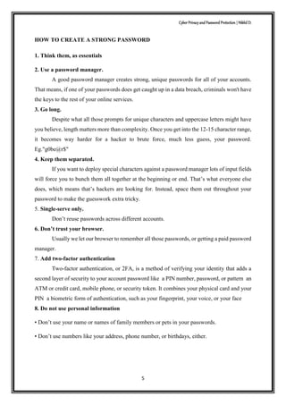 Cyber Privacy & Password Protection | PDF