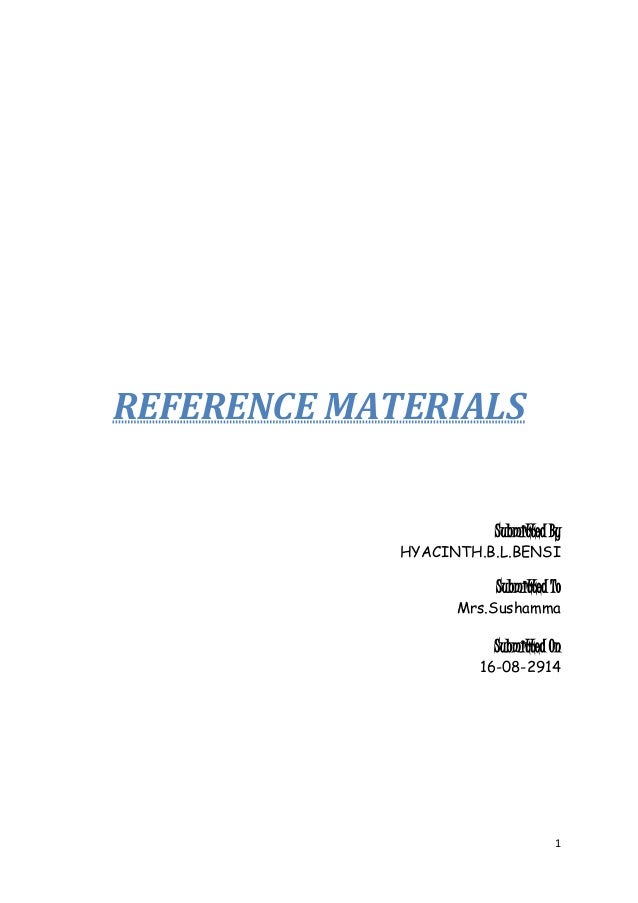 Online assignment -Reference Material