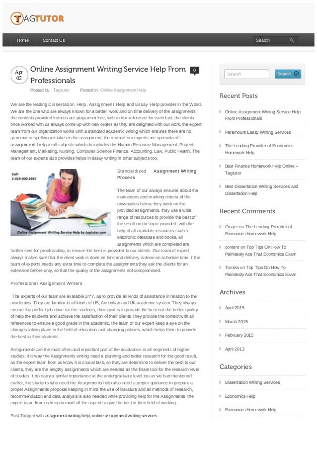 Online assignment writing services