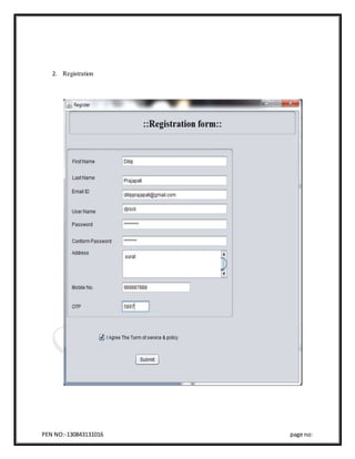 PEN NO:-130843131016 page no:
2. Registration
 