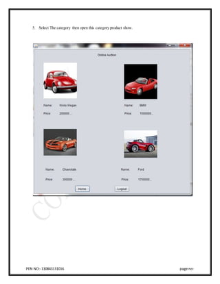 PEN NO:-130843131016 page no:
5. Select The category then open this category product show.
 