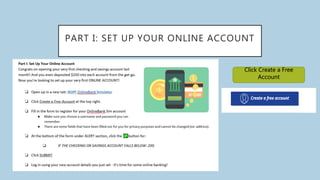 PART I: SET UP YOUR ONLINE ACCOUNT
Click Create a Free
Account
 