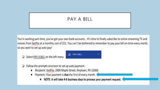 PAY A BILL
 