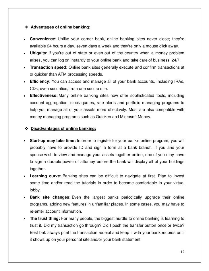 Dissertations on online banking