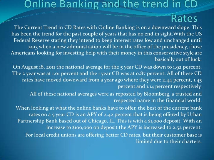 Online banking and the trend in cd rates