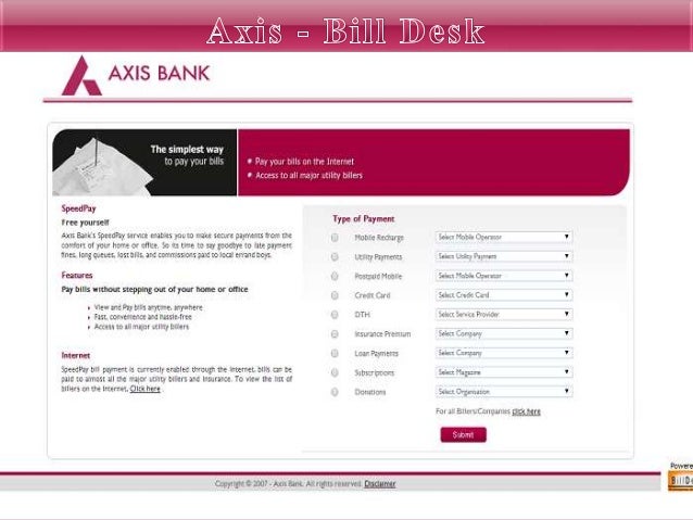 E Banking Of Axis Bank