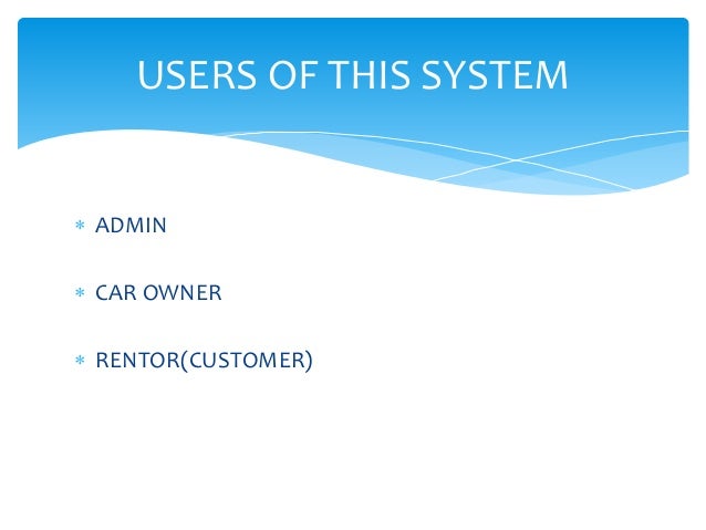 Car Rental System Problem Statement Car Rental System Problem Statement