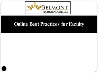 Online Best Practices for Faculty 