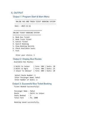 Online Bus And Train Ticket Booking System – Class 12 Project File | PDF
